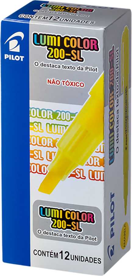 CANETA-MARCA-TEXTO-PILOT-LUMI-COLOR-200-S-AMARELO-CX-C12UN-REF.1440002CX012AM.-Cest:-1902800